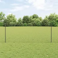 Syfax Sechseckzaun mit Pfosten 10 x 1 m PVC-beschichteter Stahl Grau