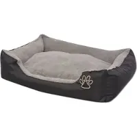 Syfax Hundebett mit gepolstertem Kissen Größe S Schwarz