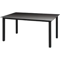 Syfax Gartentisch Schwarz 150x90x74 cm Aluminium und Glas