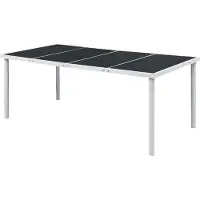 Syfax Gartentisch 190x90x74 cm Schwarz Stahl