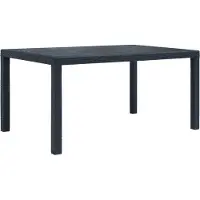 Syfax Gartentisch Anthrazit 150x90x72 cm Kunststoff Rattan-Optik