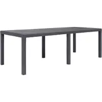 Syfax Gartentisch Braun 220x90x72 cm Kunststoff Rattan-Optik