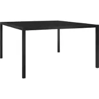 Syfax Gartentisch 130x130x72 cm Schwarz Stahl und Glas