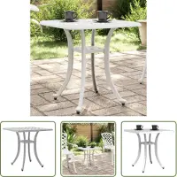 The Living Store Gartentisch Weiß 53x53x53 cm Aluminiumguss