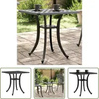 The Living Store Gartentisch Schwarz 53x53x53 cm Aluminiumguss