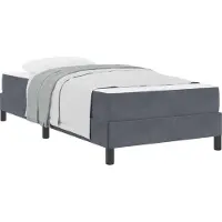 Syfax Boxspringbett mit Matratze Dunkelgrau 80 x 200 cm Stoff