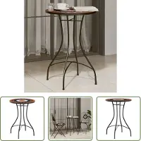 The Living Store Mosaik-Bistrotisch Terrakottarot und Weiß Ø50x70 cm Keramik