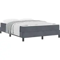 Syfax Boxspringbett mit Matratze Dunkelgrau 140 x 200 cm Stoff