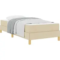 Syfax Boxspringbett mit Matratze Creme 80 x 200 cm Stoff