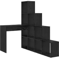 Syfax Eck-Schreibtisch Schwarz Eichen-Optik 101,5 x 149,5 x 149,5 cm