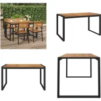 vidaXL Gartentisch mit Beinen in U Form 140×80×75 cm Massivholz Akazie - Gartentisch - Gartentische - Außentisch - Terrassentisch