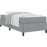 Syfax Boxspringbett Hellgrau 80 x 200 cm Stoff