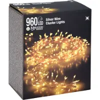 Spetebo 1.03 Silver Wire CLUSTER Lights - 960 LED / 9,6 m