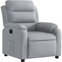 Syfax Relaxessel Stoff Hellgrau mit manueller Liegefunktion, 110 kg Tragkraft, 75 x 92,5 x 100 cm (B x T x H)