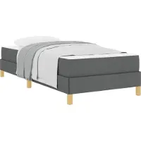 Syfax Boxspringbett mit Matratze Dunkelgrau 100 x 200 cm Stoff