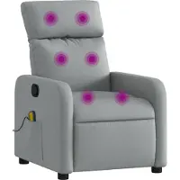 Syfax Massage-Relaxsessel Hellgrau Stoff