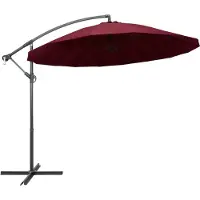 The Living Store Ampelschirm Burgunderrot 3 m Aluminium-Mast