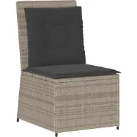 Syfax Garten-Sofa mit Kissen Hellgrau Poly-Rattan