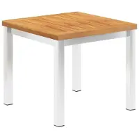 Syfax Garten-Beistelltisch 45x45x38 cm Massivholz Akazie & Edelstahl
