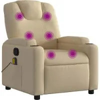 Syfax Massage-Relaxsessel Cremefarbener Stoff