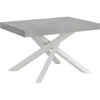 Itamoby Volantis ausziehbarer Tisch 120/224x90 cm, betonweiße Beine