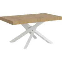 Itamoby Volantis ausziehbarer Tisch 200/304x90 cm, Eiche natur mit weißen Beinen