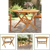 The Living Store Gartentisch Klappbar Ø110x75 cm Massivholz Akazie