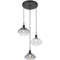 Rabalux 72023 Pendelleuchte 3 Spots Dvora, E27, schwarz-grau, Kugel-rund, Modern, ø220mm