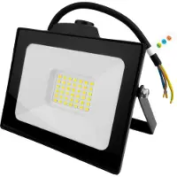 GTV lighting LED-Flutlicht , 30 W, 3000 lm, 6400 K, IP65, IK8, schwarz – Strahler mit Bewegungsmelder
