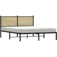Syfax Metallbett ohne Matratze Sonoma-Eiche 140x200 cm