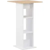 Syfax Bartisch Weiß und Sonoma-Eiche 60x60x110 cm
