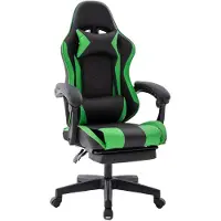 Delman Bürostuhl Gaming Stuhl Gaming Sessel Ergonomischer Gamer Stuhl mit Fußstütze Kopfstütze Gaming Chair 0060GN