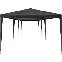 Syfax dkd-home-decor Partyzelt 3x9 m Anthrazit PE-Dach Stahl-Rahmen UV-beständig wasserfest 3 x 9 x 2,55 m