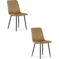 Leobert LAVA-Stuhl – brauner Samt / schwarze Beine x 2