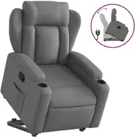 Sonstiges Relaxsessel mit Aufstehhilfe Dunkelgrau Stoff