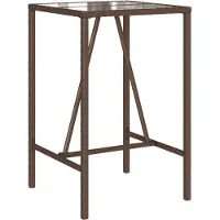 Syfax Garten-Bartisch Braun 70x70x110 cm Poly Rattan