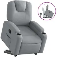 Sonstiges Relaxsessel mit Aufstehhilfe Hellgrau Stoff