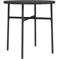 Syfax Beistelltisch Schwarz 45 cm Poly Rattan