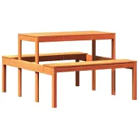 Syfax Picknicktisch Wachsbraun 110x134x75 cm Massivholz Kiefer