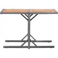 Syfax Gartentisch Anthrazit Poly Rattan und Massivholz Akazie