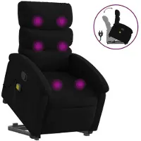Syfax Massagesessel mit Aufstehhilfe Schwarz Stoff