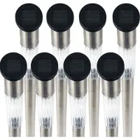 BC-Agentur LED Solar Stablampe XXL für Außen ( 8er Pack ),wetterfest IP44 spritzwassergeschützt, 71 cm Gartenleuchte mit Erdspieß, Beleuchtung für Terrasse