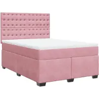 Syfax Boxspringbett mit Matratze Rosa 140x200 cm Samt