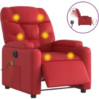 Syfax Massagesessel Elektrisch Rot Kunstleder
