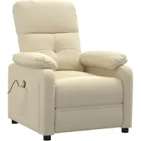 Syfax Massagesessel Creme Stoff mit manueller Liegefunktion und Vibrationsfunktion 90x100x73 cm