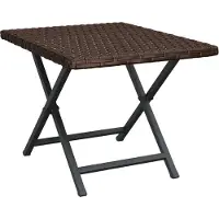 Syfax Klapptisch Braun 45x35x32 cm Poly Rattan
