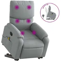 Sonstiges Massagesessel mit Aufstehhilfe Hellgrau Stoff