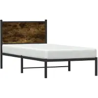 Syfax Metallbett ohne Matratze Räuchereiche 90x190 cm