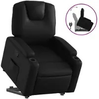 Syfax Relaxsessel mit Aufstehhilfe Schwarz Kunstleder