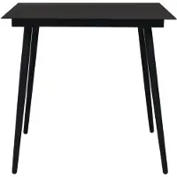 Syfax Garten-Esstisch Schwarz 80x80x74 cm Stahl und Glas